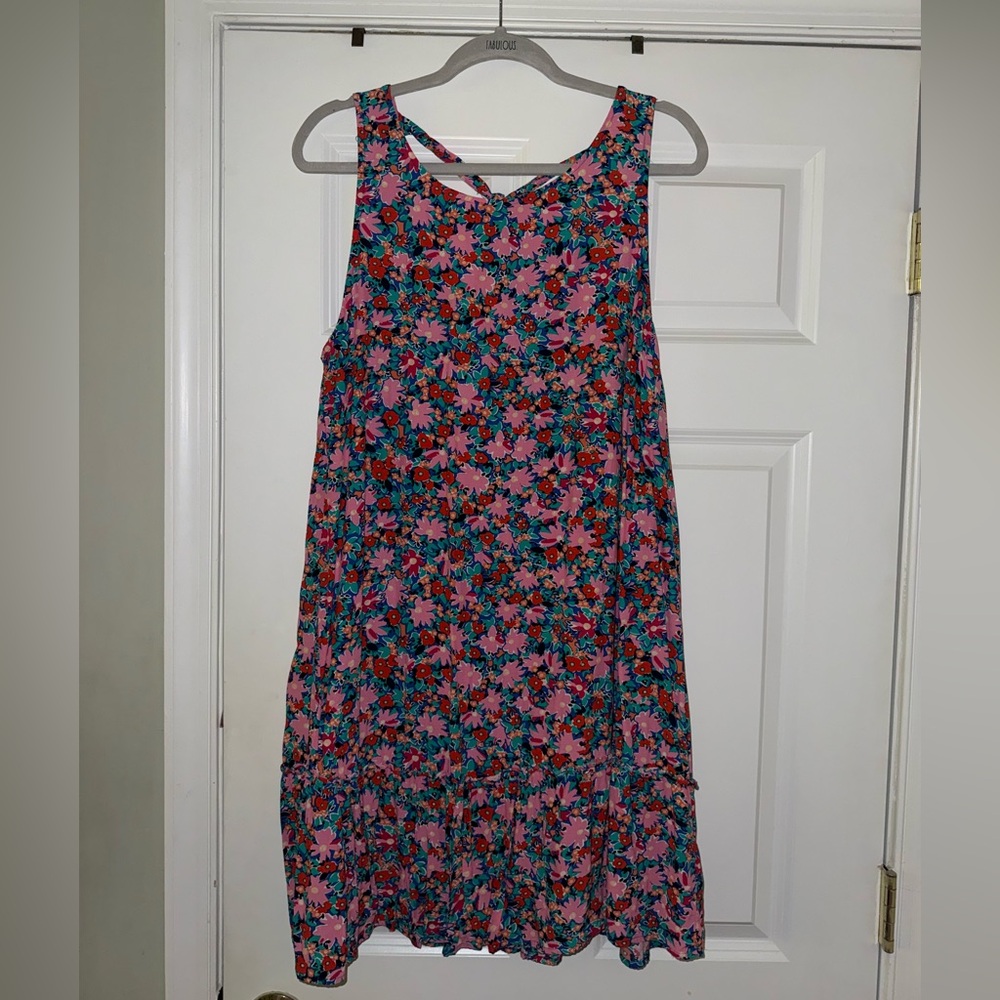 LOFT Colorful Swing Floral Dress